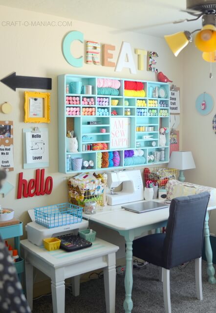 sewing room shelving ideas
