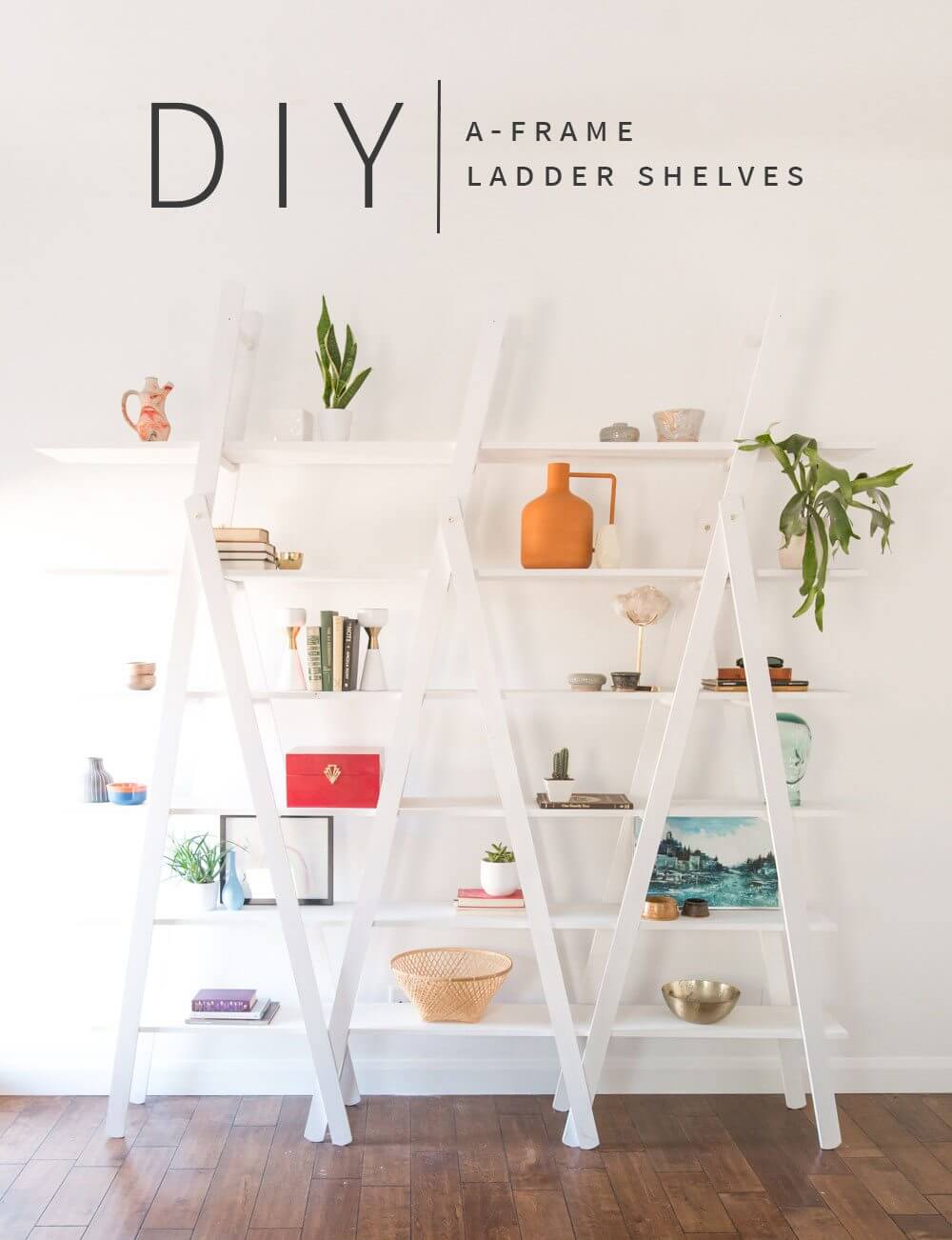 diy a frame ladder shelf