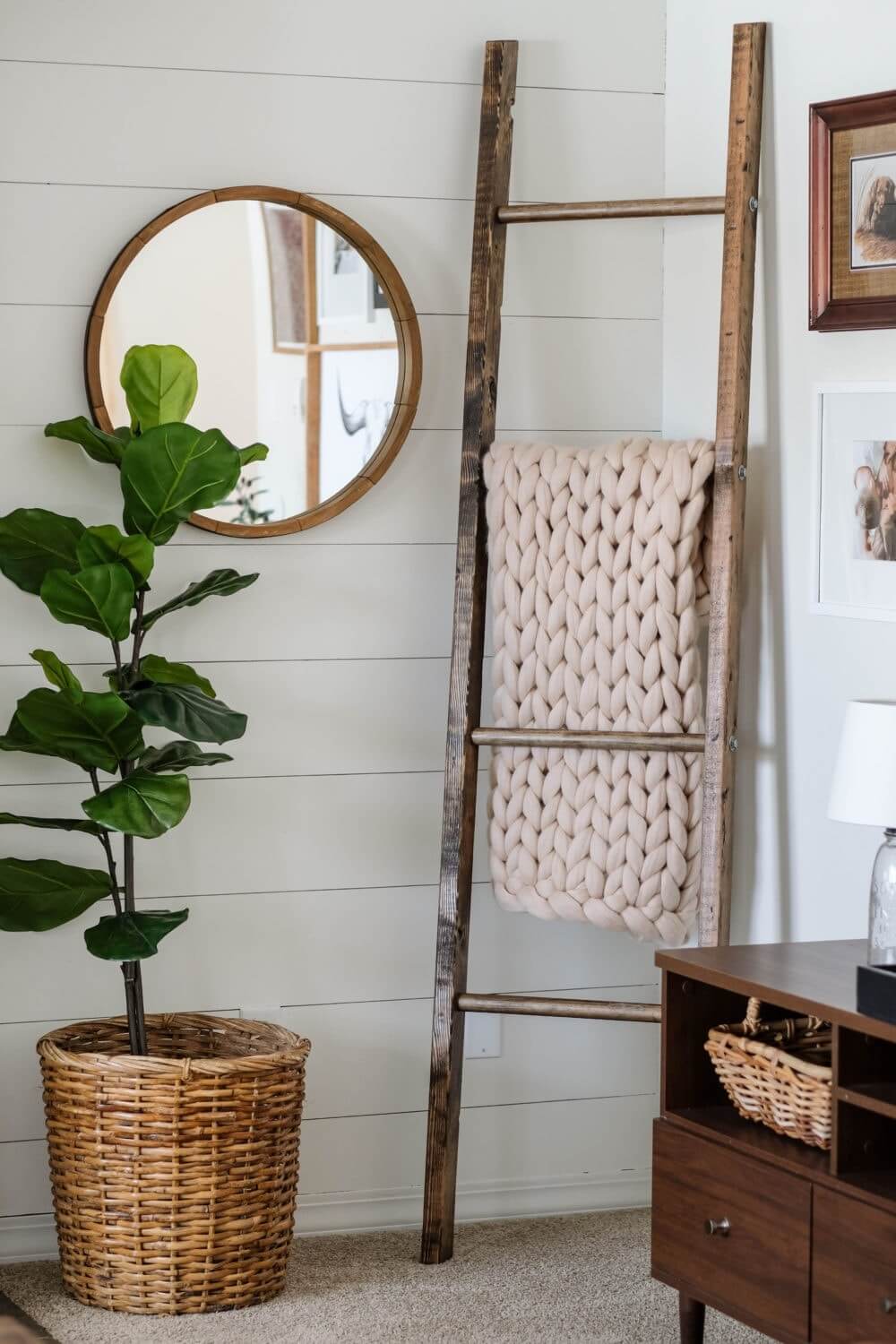 diy corner ladder shelf