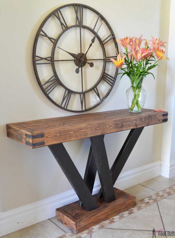 rustic console table