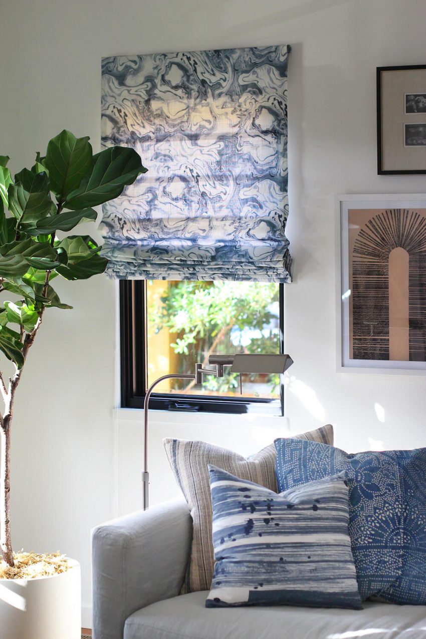 tie dye roman shades