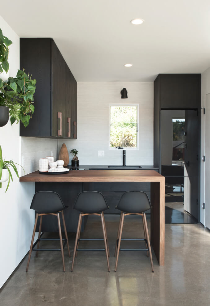 white and black kitchen cabinet