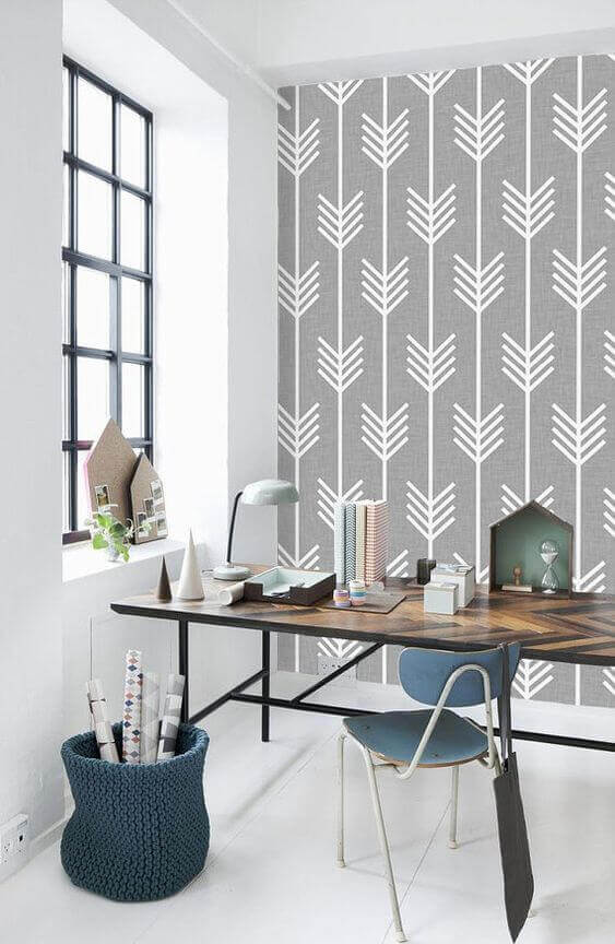Bedroom Paint Colors Grey Wall with White Arrows - Harptimes.com