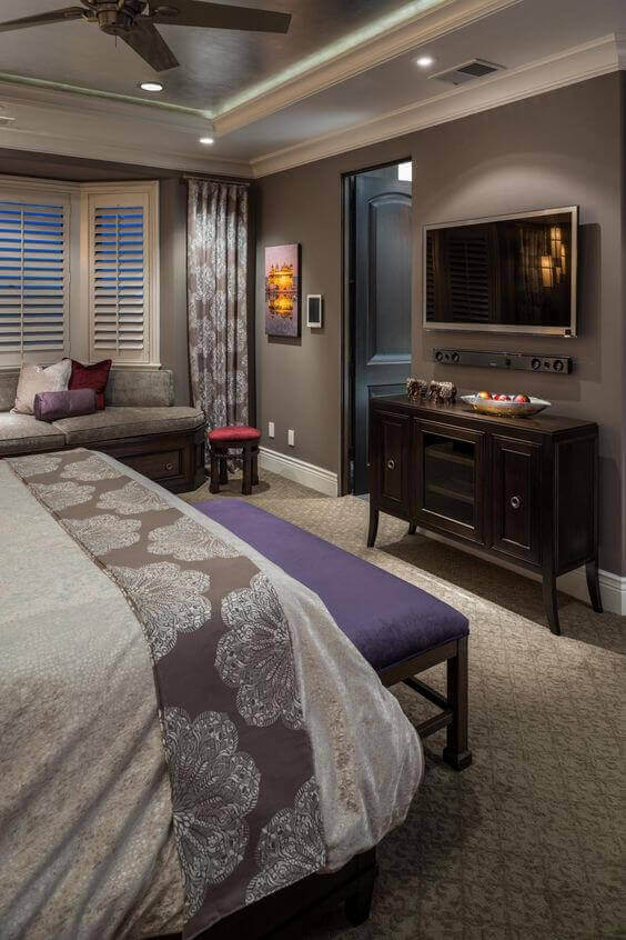 Bedroom Paint Colors Purple in Beige Bedroom - Harptimes.com