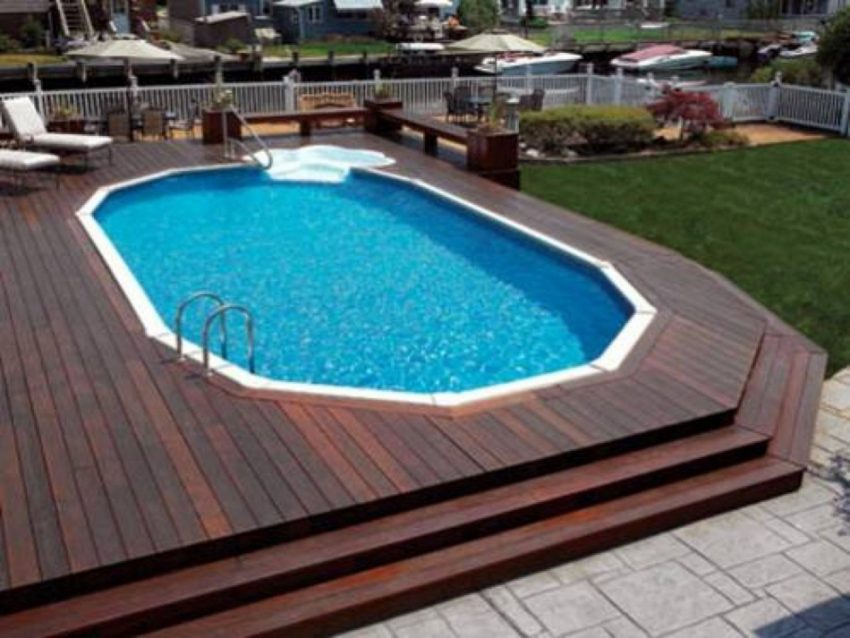 above ground pools with deck ideas
