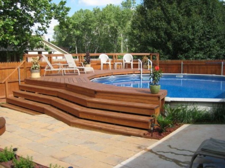 above ground pool deck