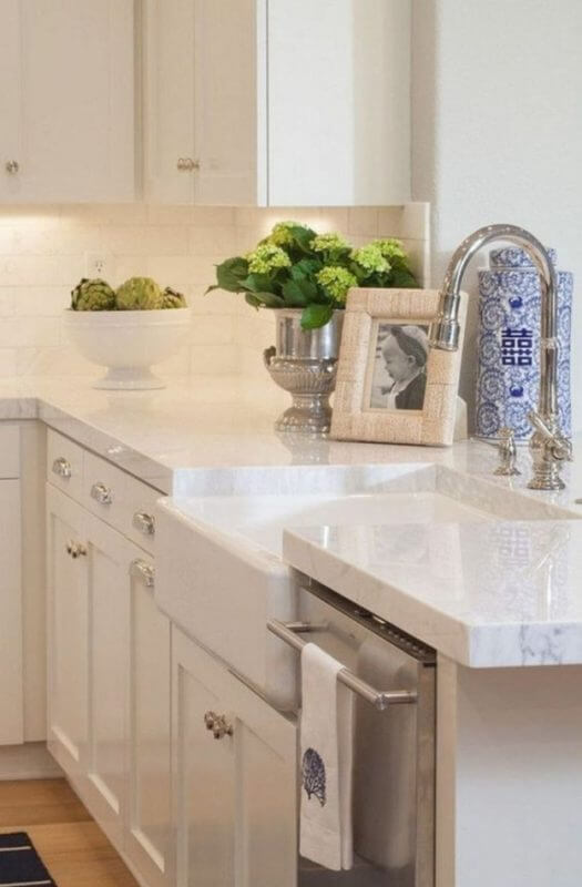 modern kitchen countertop ideas with white cabinets