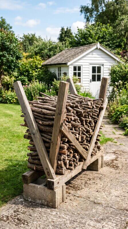 firewood storage outside